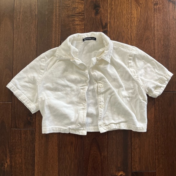 Brandy Melville Tops - Brandy Melville cropped button up